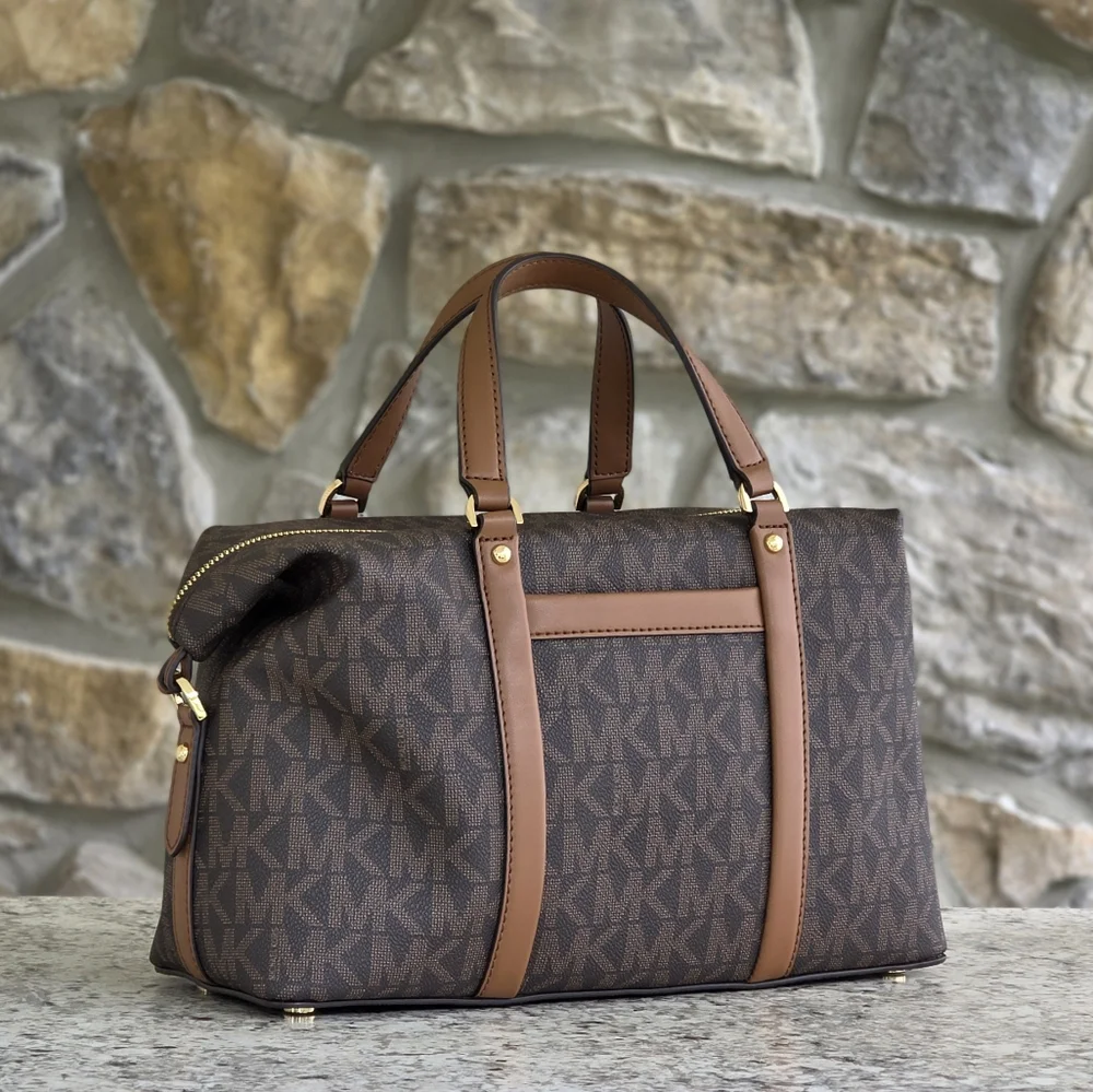 Michael Kors Beck Logo Medium Brown Satchel